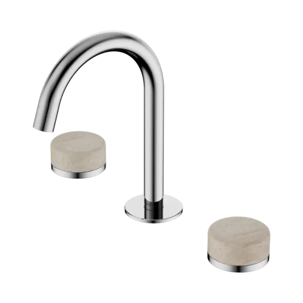 Serenity Basin Set Arc Spout Chrome Trim Nero tapware