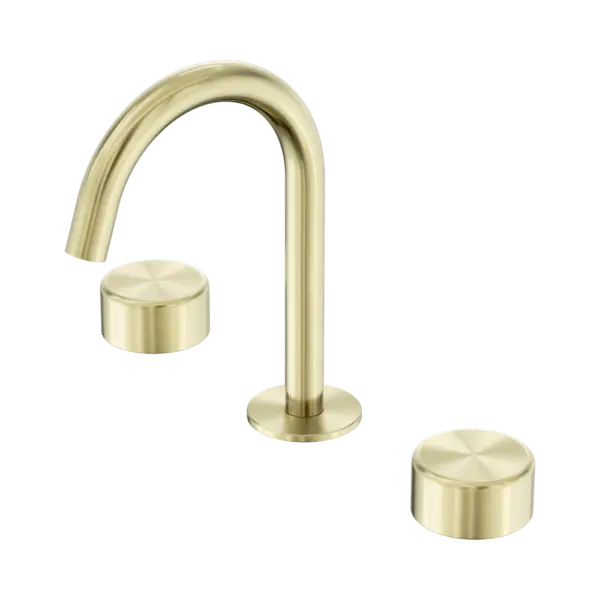 Serenity Basin Set Arc Spout Brushed Gold Trim Nero tapware