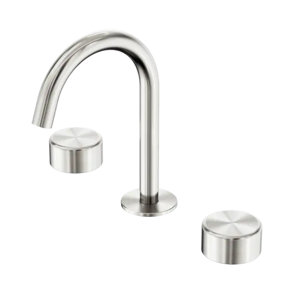 Serenity Basin Set Arc Spout Brushed Nickel Trim Nero tapware