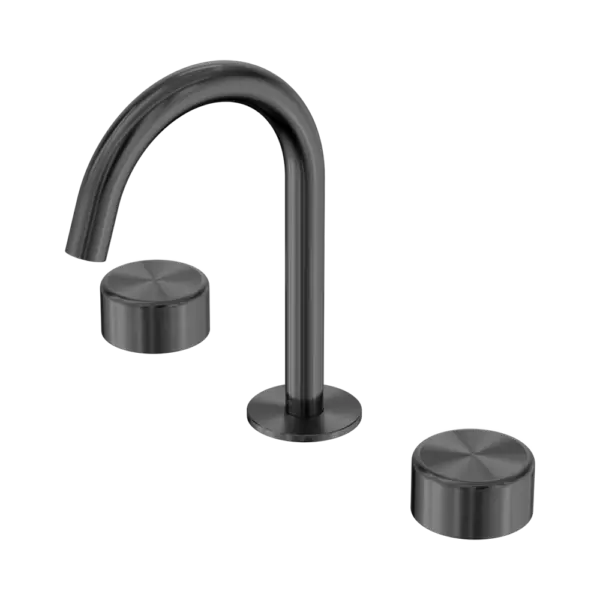 Serenity Basin Set Arc Spout Gun Metal Trim Nero tapware