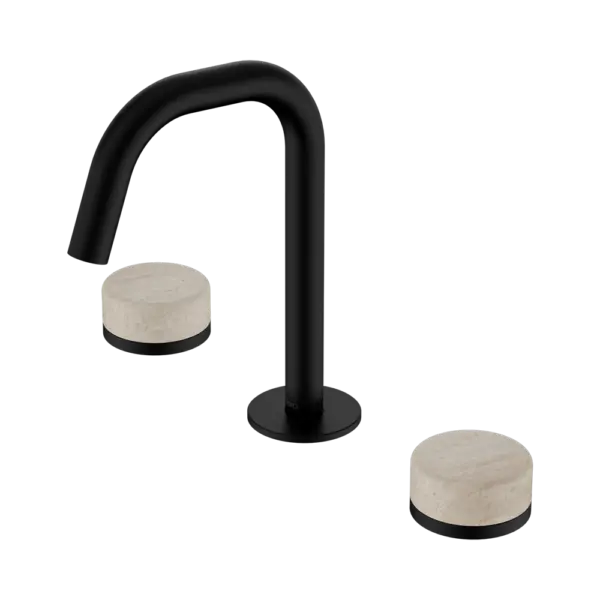 Serenity Basin Set Edge Spout Matte Black Trim Nero tapware