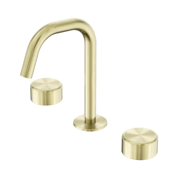 Serenity Basin Set Edge Spout Brushed Gold Trim Nero tapware