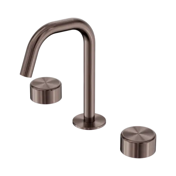 Serenity Basin Set Edge Spout Brushed Bronze Trim Nero tapware