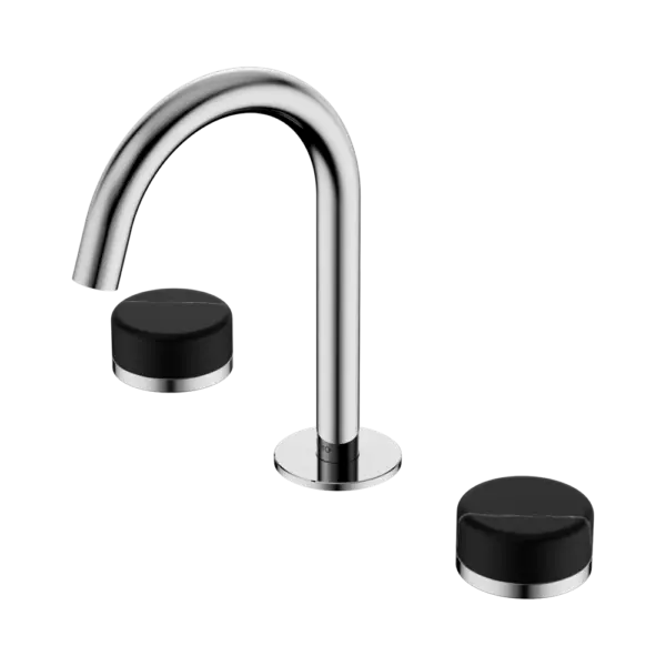 Serenity Basin Set Arc Spout Chrome Trim Nero tapware