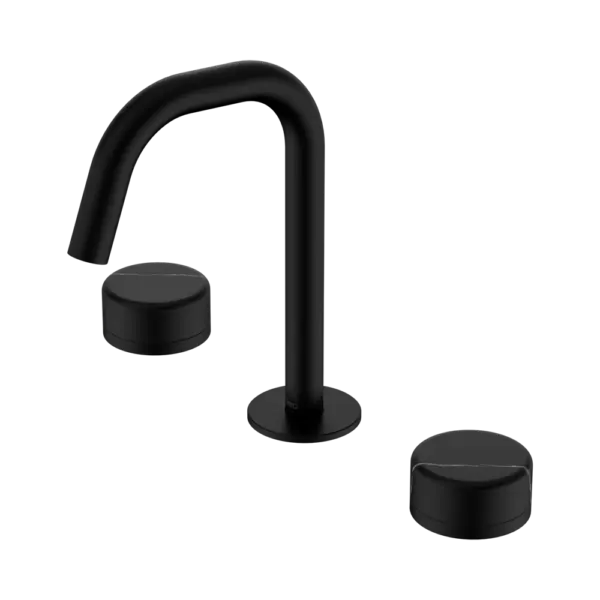Serenity Basin Set Edge Spout Matte Black Trim Nero tapware