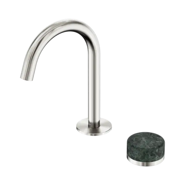 Serenity Progressive Basin Mixer Arc Spout Brushed Nickel Trim Nero tapware