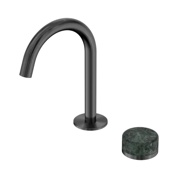 Serenity Progressive Basin Mixer Arc Spout Gun Metal Trim Nero tapware