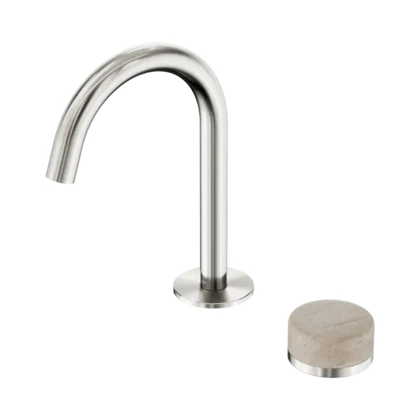 Serenity Progressive Basin Mixer Arc Spout Brushed Nickel Trim Nero tapware