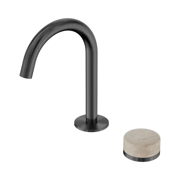 Serenity Progressive Basin Mixer Arc Spout Gun Metal Trim Nero tapware