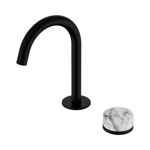 Serenity Progressive Basin Mixer Arc Spout Matte Black Trim Nero tapware