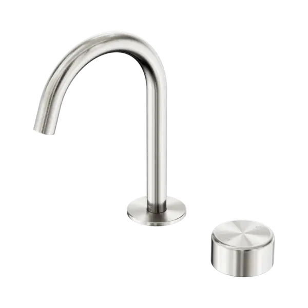 Serenity Progressive Basin Mixer Arc Spout Brushed Nickel Trim Nero tapware