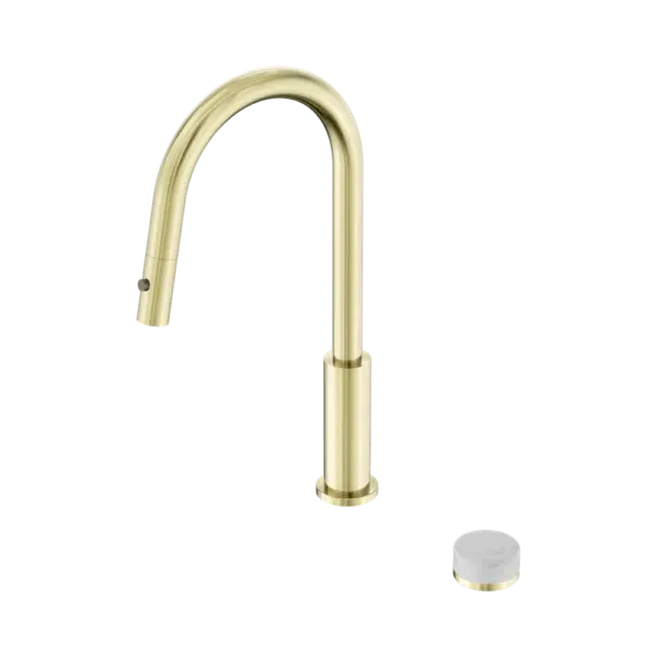 Serenity Progressive Pull Out Kitchen Set with Brushed Gold Trim Nero tapware