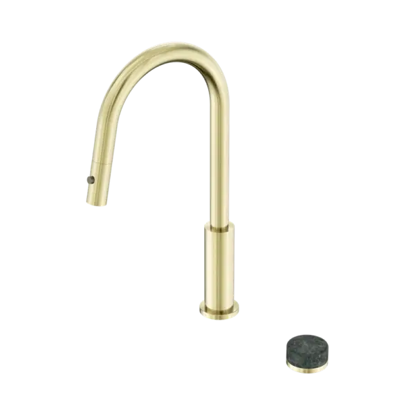 Serenity Progressive Pull Out Kitchen Set with Brushed Gold Trim Nero tapware