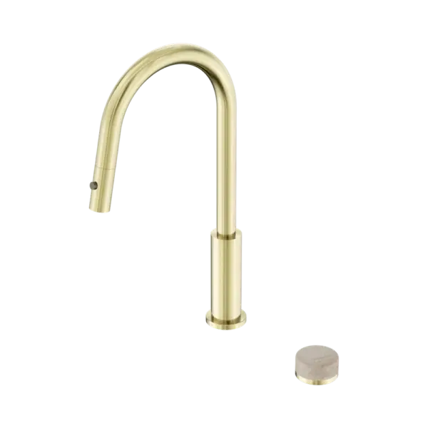 Serenity Progressive Pull Out Kitchen Set with Brushed Gold Trim Nero tapware