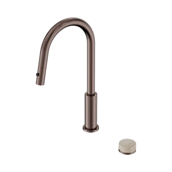 Serenity Progressive Pull Out Kitchen Set with Brushed Bronze Trim Nero tapware