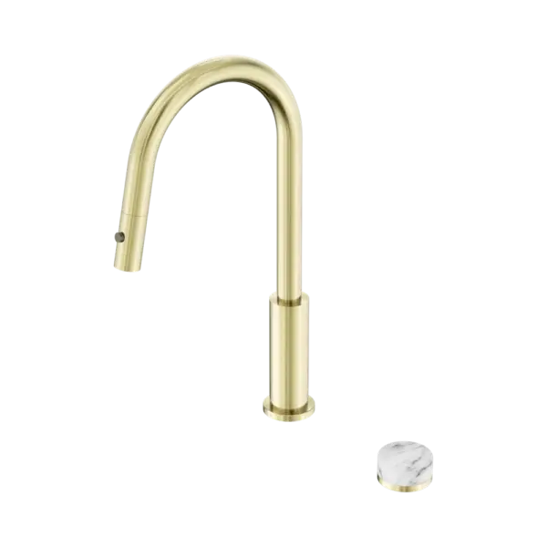 Serenity Progressive Pull Out Kitchen Set with Brushed Gold Trim Nero tapware