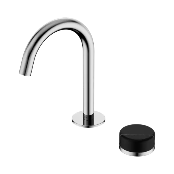 Serenity Progressive Basin Mixer Arc Spout Chrome Trim Nero tapware