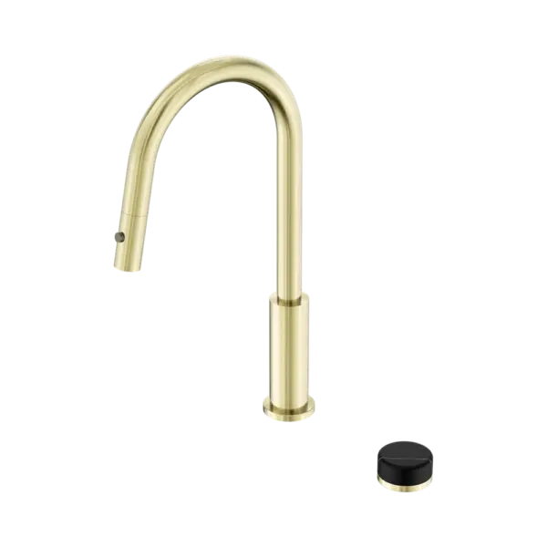 Serenity Progressive Pull Out Kitchen Set with Brushed Gold Trim Nero tapware