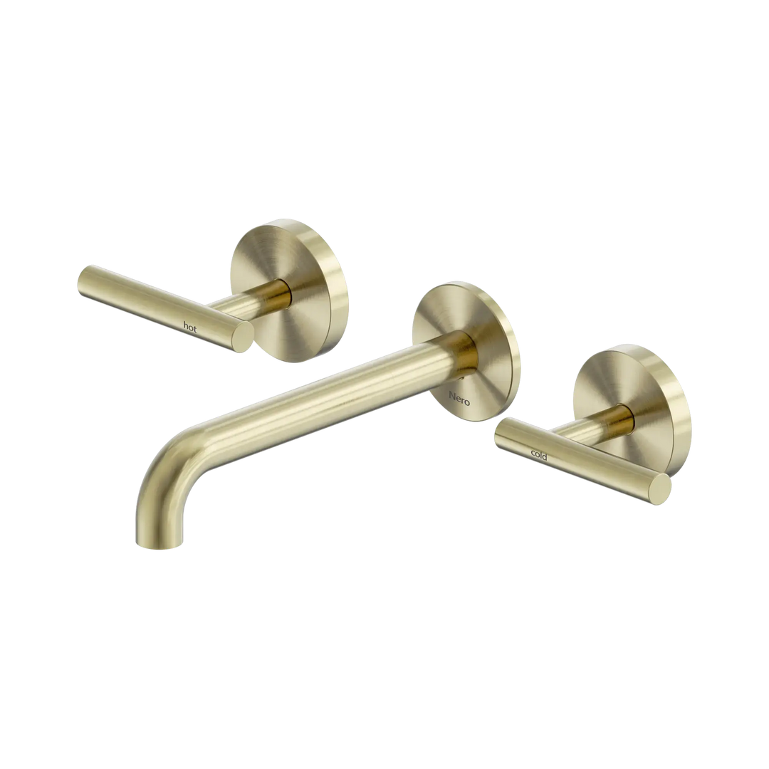 Mecca Lever Wall Basin / Bath Set 160 / 185 / 220mm Spout Nero tapware