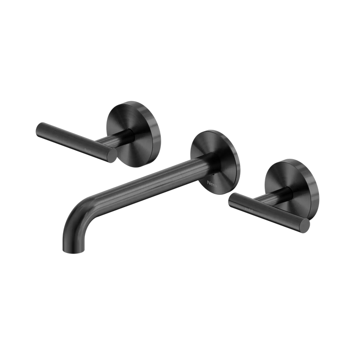 Mecca Lever Wall Basin / Bath Set 160 / 185 / 220mm Spout Nero tapware