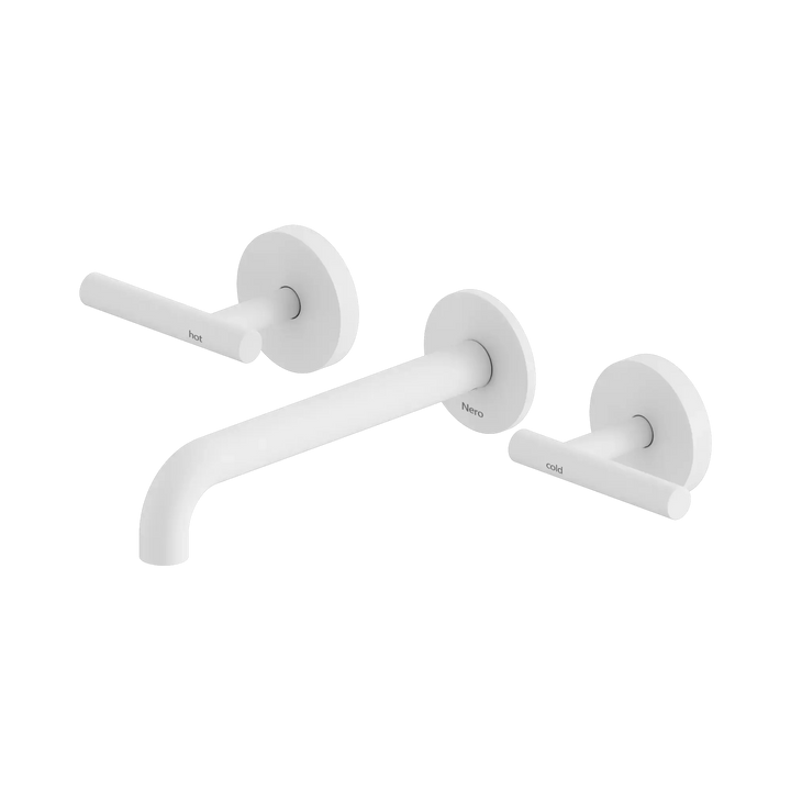 Mecca Lever Wall Basin / Bath Set 160 / 185 / 220mm Spout Nero tapware