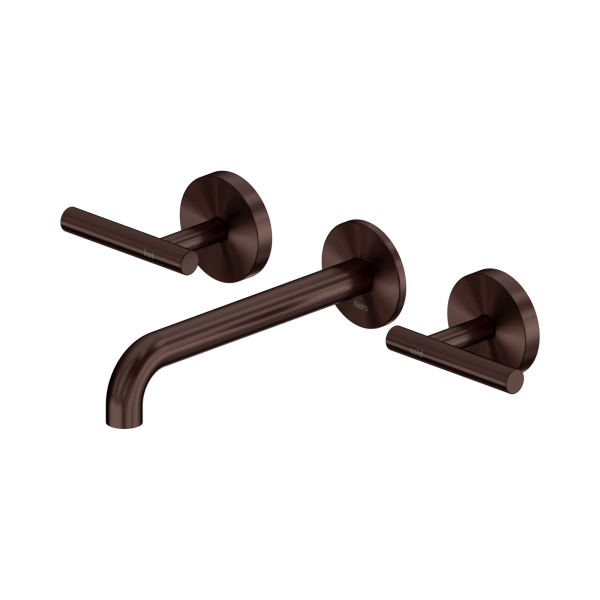Mecca Lever Wall Basin / Bath Set 160 / 185 / 220mm Spout Nero tapware