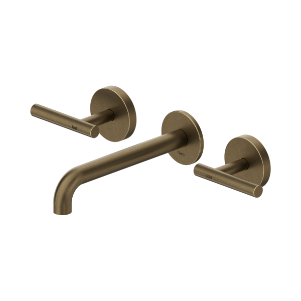 Mecca Lever Wall Basin / Bath Set 160 / 185 / 220mm Spout Nero tapware