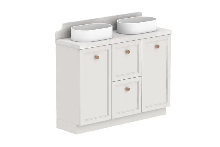 Mabel Ensuite (390mm depth) Door &amp; Drawer Vanity with stone top - wall hung or freestanding ADP