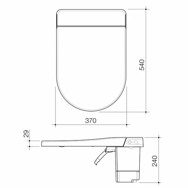 Urbane II Bidet Cleanflush® Wall Faced extended height Close Coupled Toilet Suite (with GermGard®) - Back Entry Caroma