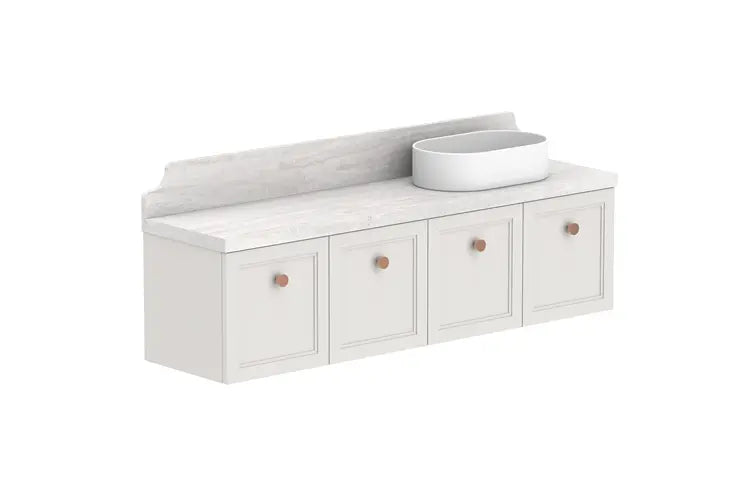 Mabel Ensuite (390mm depth) Door &amp; Drawer Vanity with stone top - wall hung or freestanding ADP