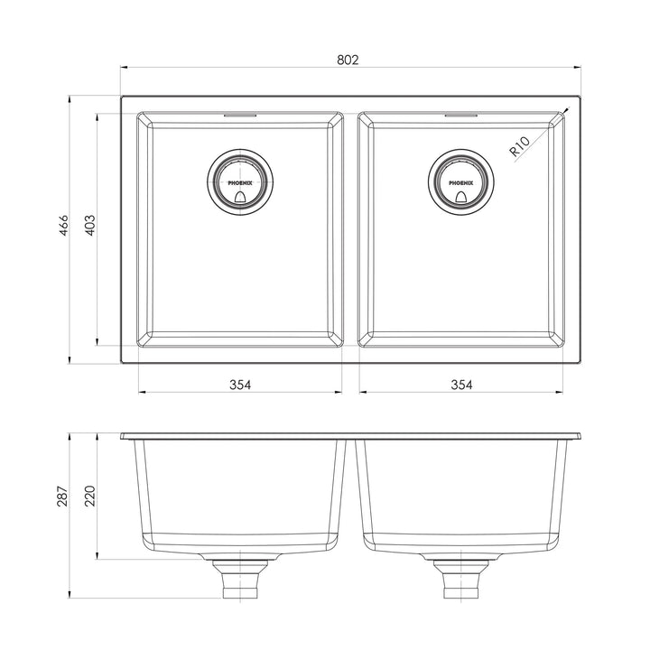 Phoenix Sink Package 2 – Matte White Sink &amp; Brushed Gold Mixer Phoenix