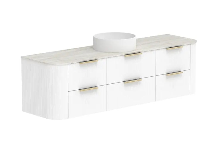 Thirroul Twin All-Drawer wall hung Vanity with stone top ADP