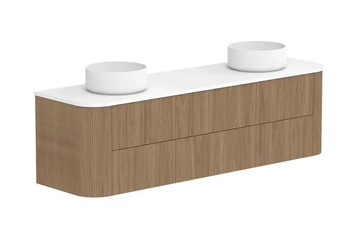 Thirroul Twin All-Drawer wall hung Vanity with stone top ADP
