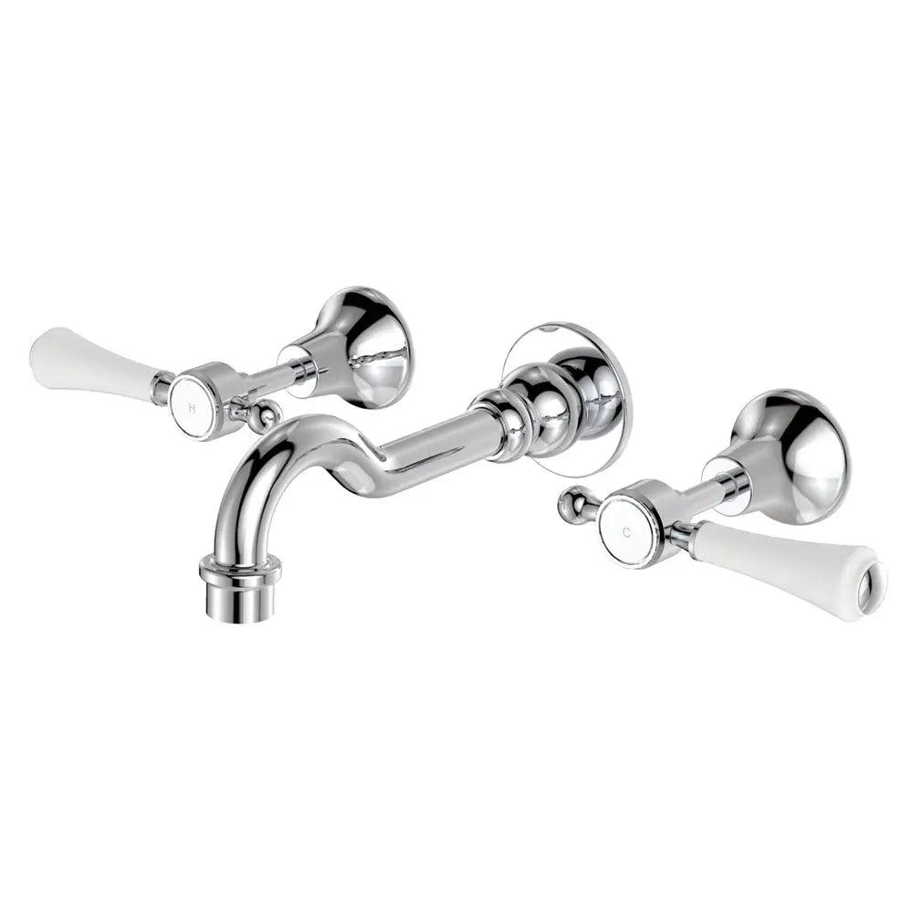 Lillian Lever Basin/Bath Wall Set with Metal or Ceramic Handle Fienza