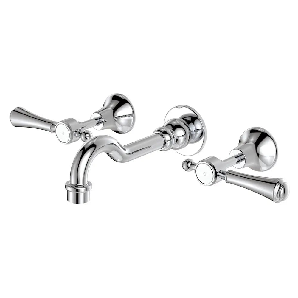 Lillian Lever Basin/Bath Wall Set with Metal or Ceramic Handle Fienza