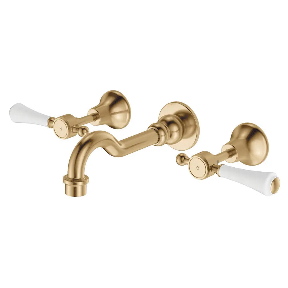 Lillian Lever Basin/Bath Wall Set with Metal or Ceramic Handle Fienza