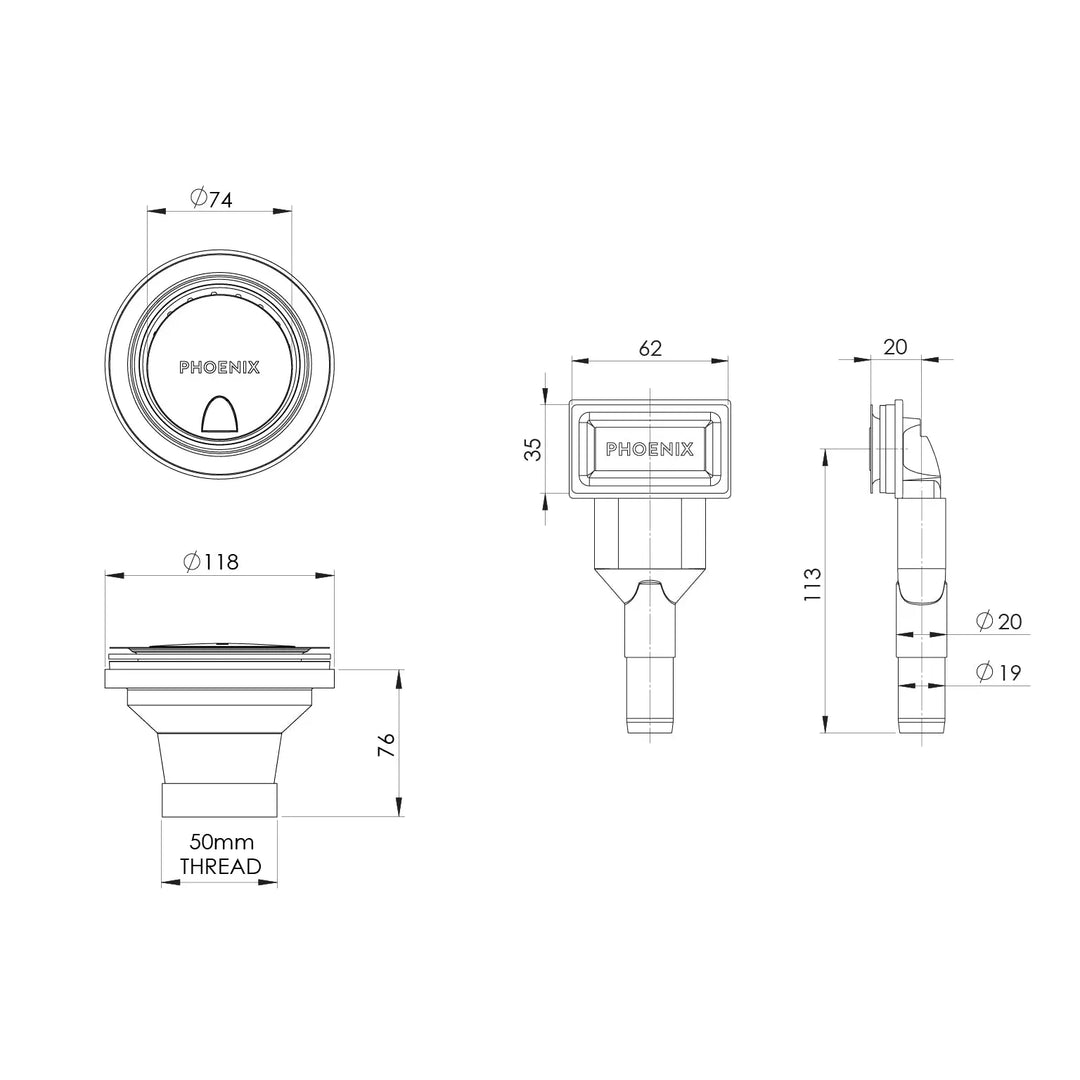 Phoenix Sink Package 2 – Matte White Sink &amp; Brushed Gold Mixer Phoenix