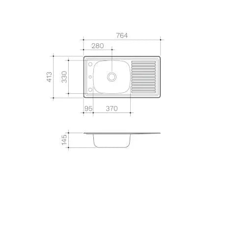 CANDICE SINGLE END BOWL Sink Caroma