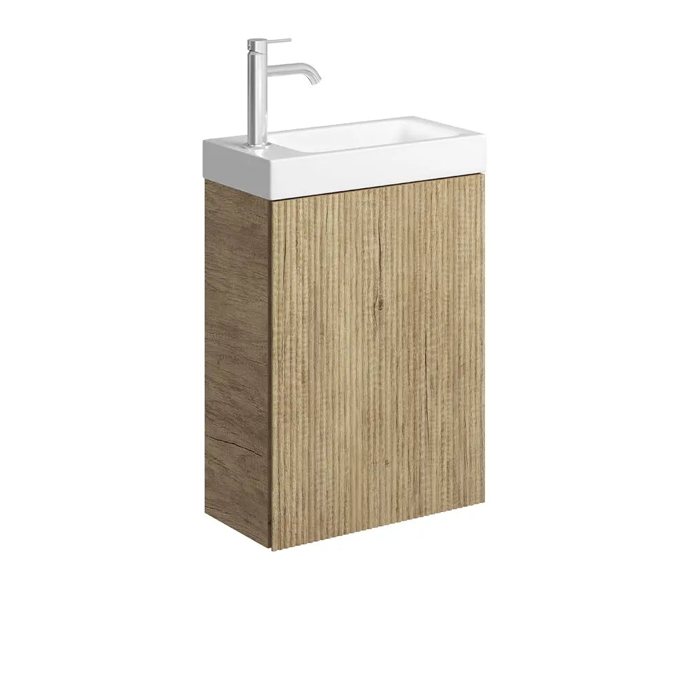 Denzel Minka 450 Wall-Hung Vanity, No Overflow, Scandi Oak Fienza
