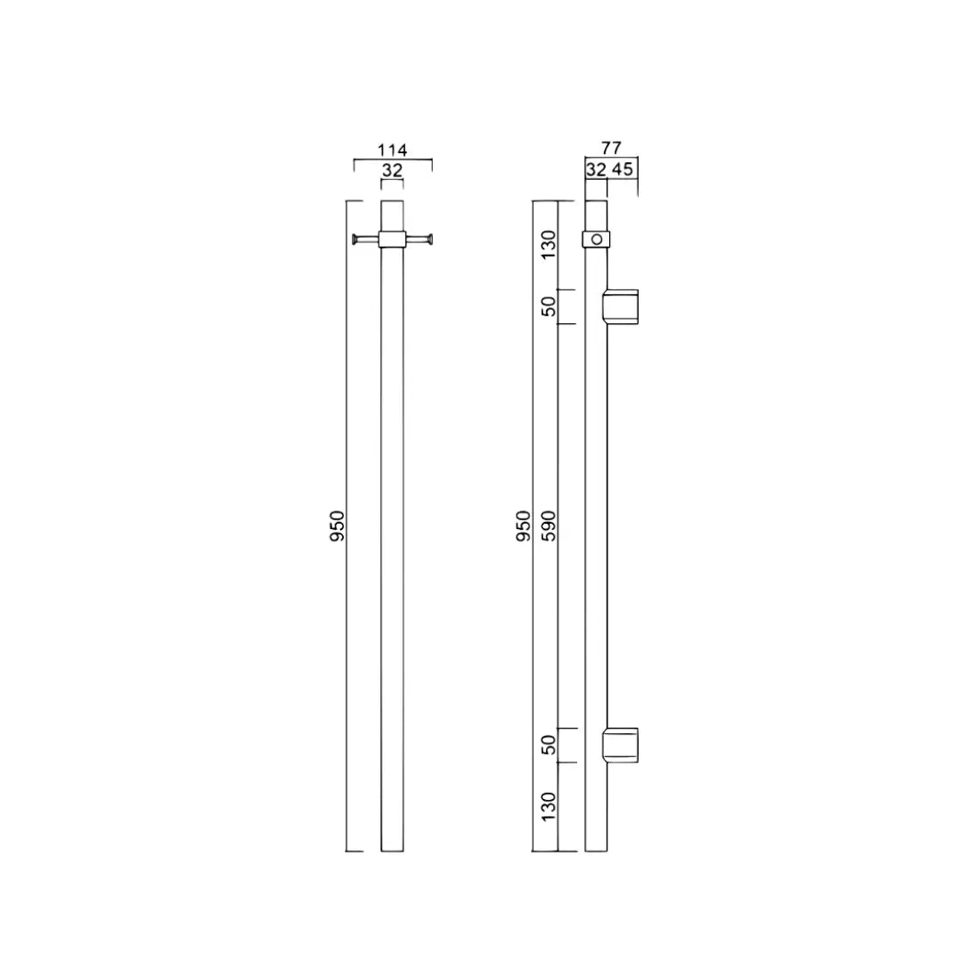 Mica Vertical Heated Towel Rail Bella Vista