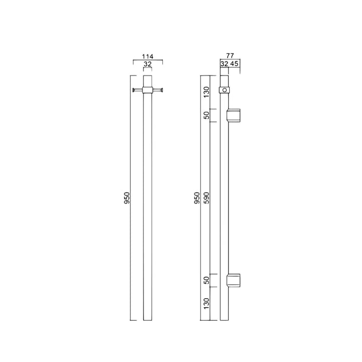 Mica Vertical Heated Towel Rail Bella Vista