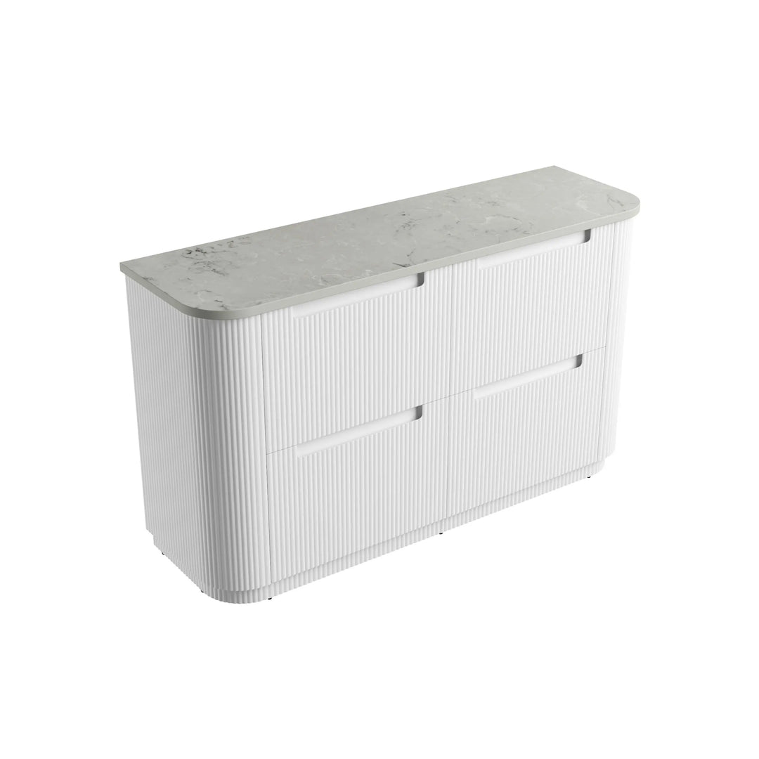 Curva Freestanding Fluted Curved Vanity with Stone Top Alex Group Aus