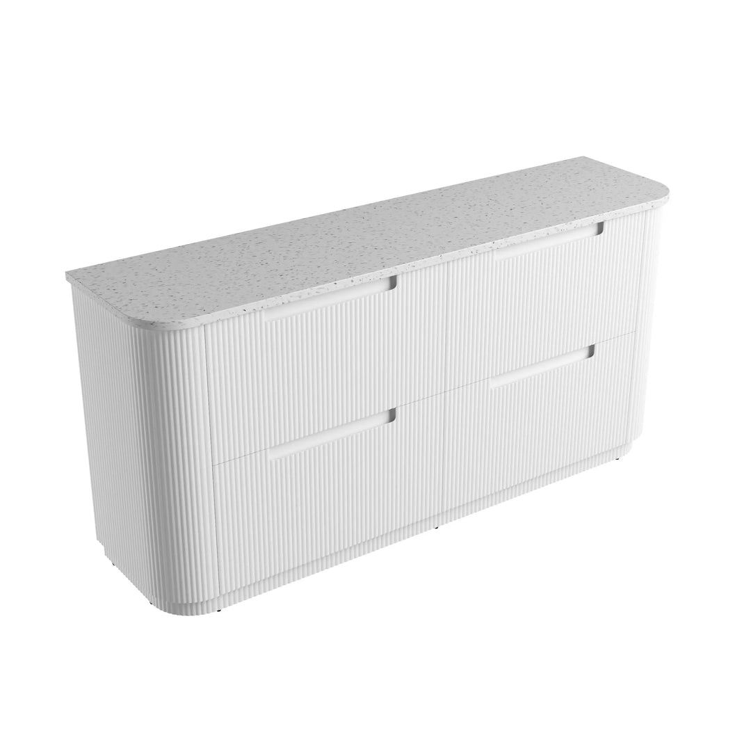 Curva Freestanding Fluted Curved Vanity with Stone Top Alex Group Aus