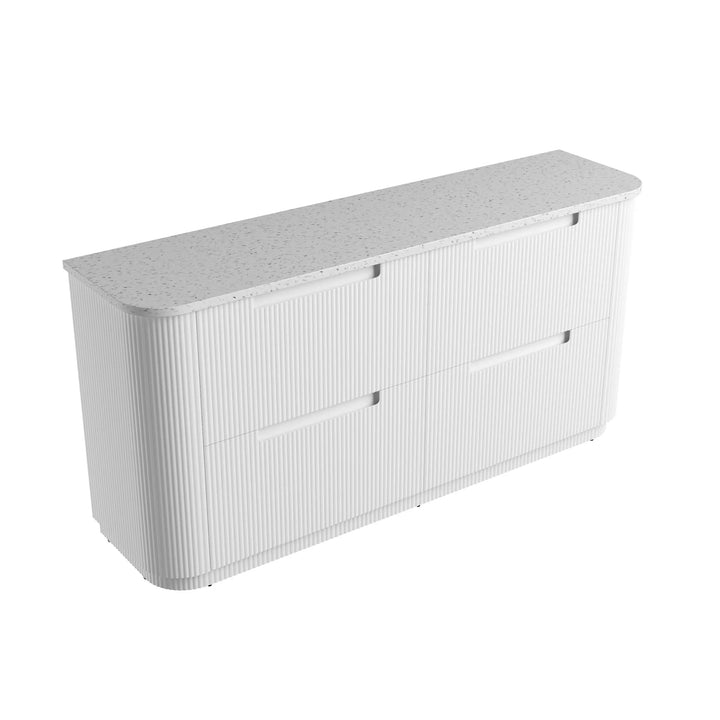 Curva Freestanding Fluted Curved Vanity with Stone Top Alex Group Aus
