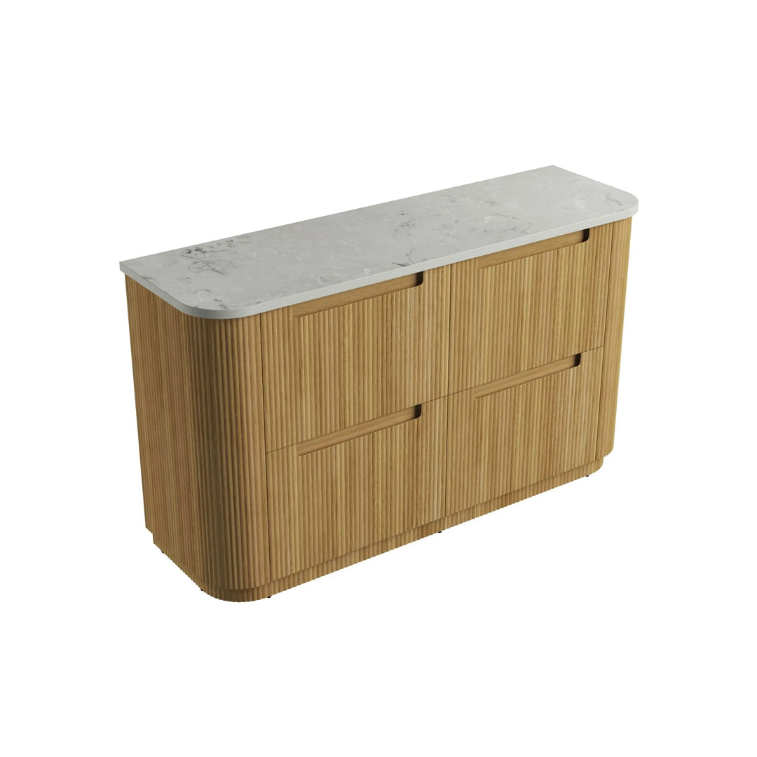 Varcelli Freestanding Fluted Curved Vanity with Stone Top Alex Group Aus