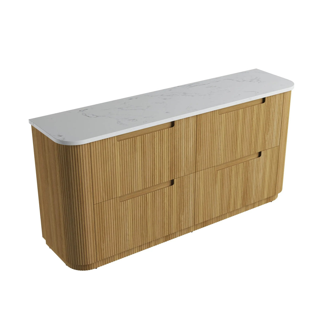 Varcelli Freestanding Fluted Curved Vanity with Stone Top Alex Group Aus