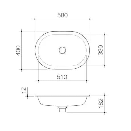 Liano II 580mm Pill Under/Over Counter Basin - various finishes Caroma