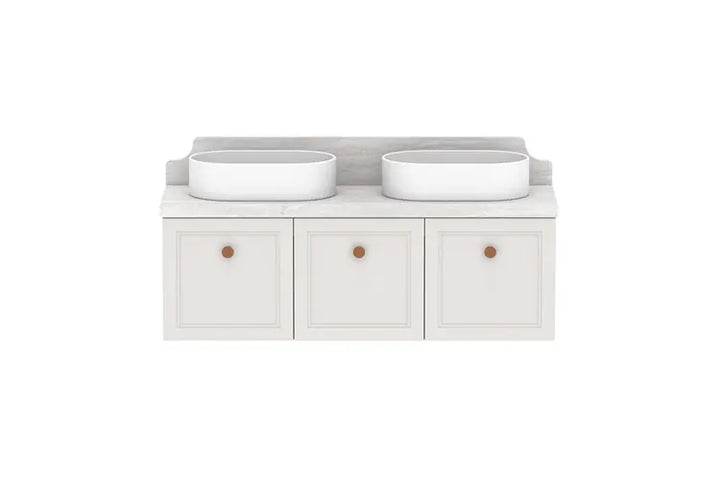Mabel Ensuite (390mm depth) Door &amp; Drawer Vanity with stone top - wall hung or freestanding ADP