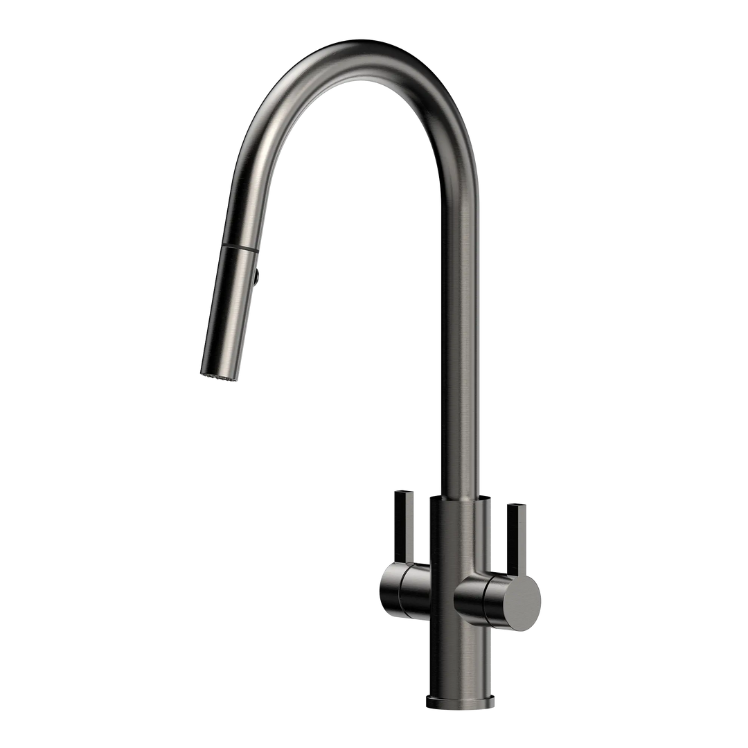 XSSENCE Alfresco 316SS Twin Handle Sink Mixer with Pull Out Spray XpressFit by Suprema