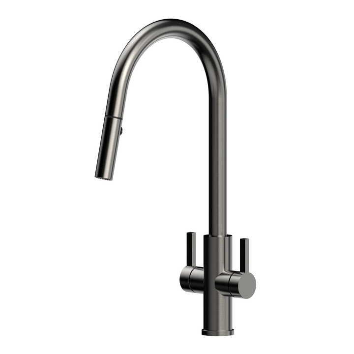 XSSENCE Alfresco 316SS Twin Handle Sink Mixer with Pull Out Spray XpressFit by Suprema